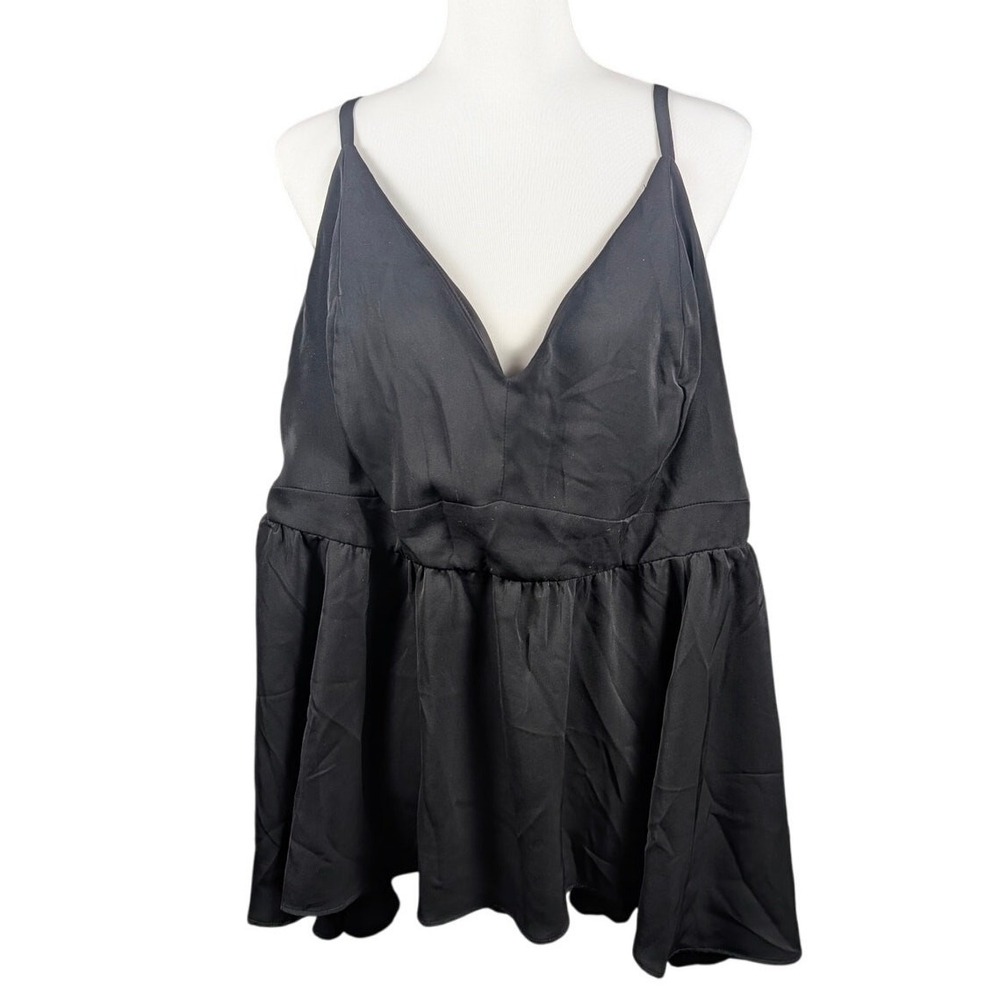 Torrid peplum cami top 3 black size 3X excellent condition flowy layered style